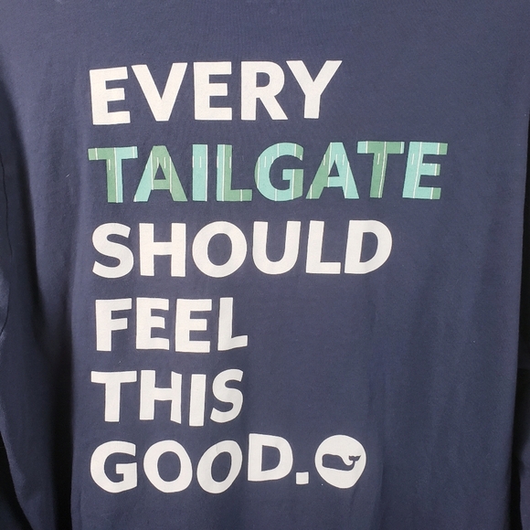 Vineyard Vines Every Tailgate Should Feel This Good Long Sleeve Tee Men's Medium - Picture 5 of 9